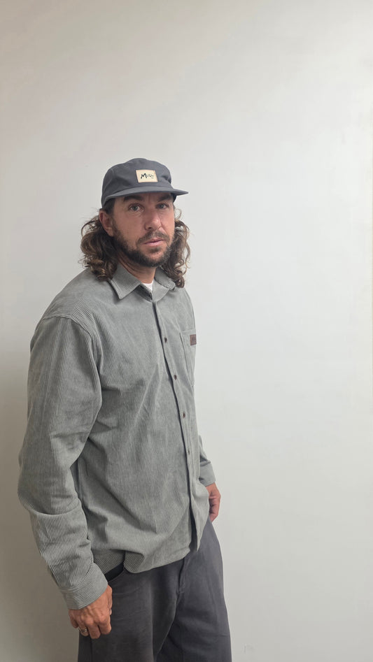 "Herndon" Grey Corduroy Button Up